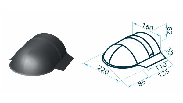 Caretta Capac coamă înclinat 335